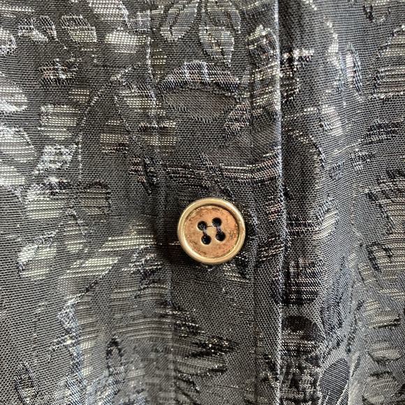 Susan Graver Women's Metallic Floral Shirt Jacket‎ Est. Size 2X Statement Boho - Picture 8 of 11